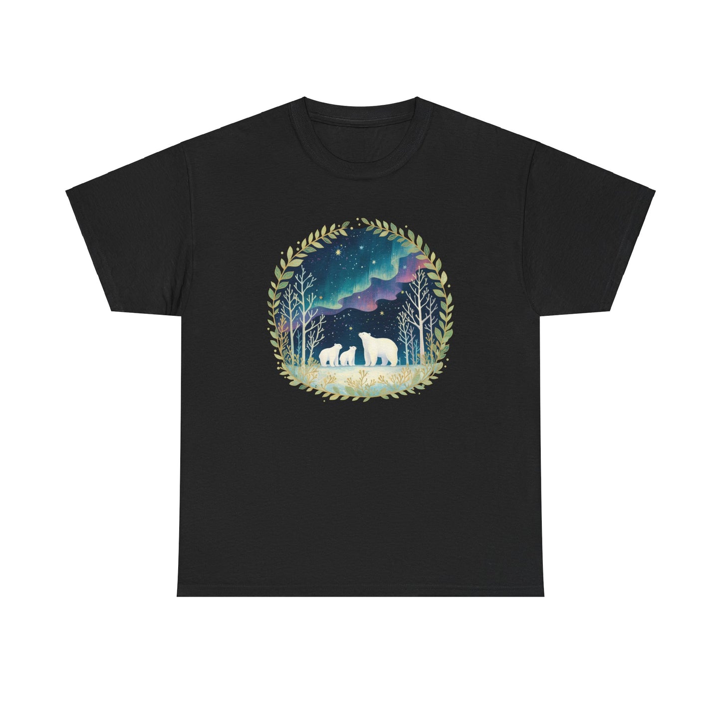 Aurora Polar Bears Unisex Heavy Cotton Tee