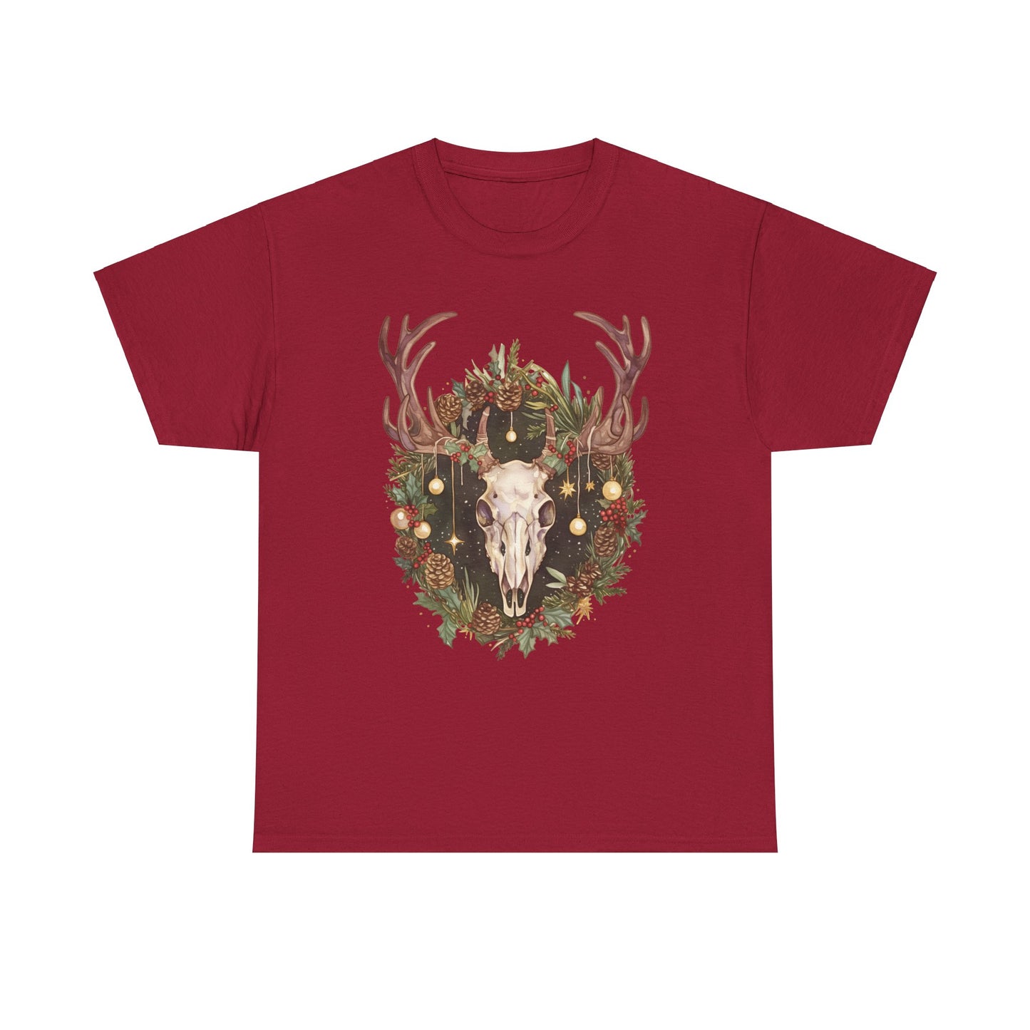 Reindeer Skull Unisex Heavy Cotton Tee