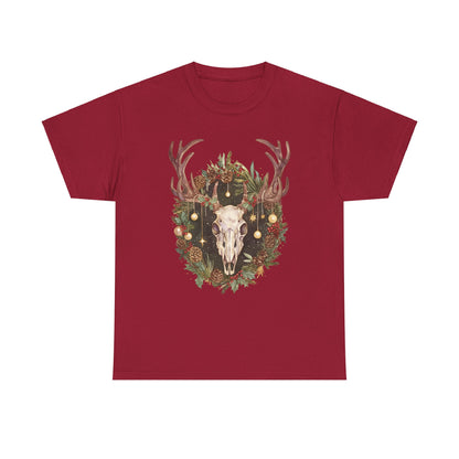 Reindeer Skull Unisex Heavy Cotton Tee