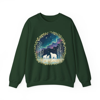 Aurora Polar Bears Unisex Heavy Blend™ Crewneck Sweatshirt