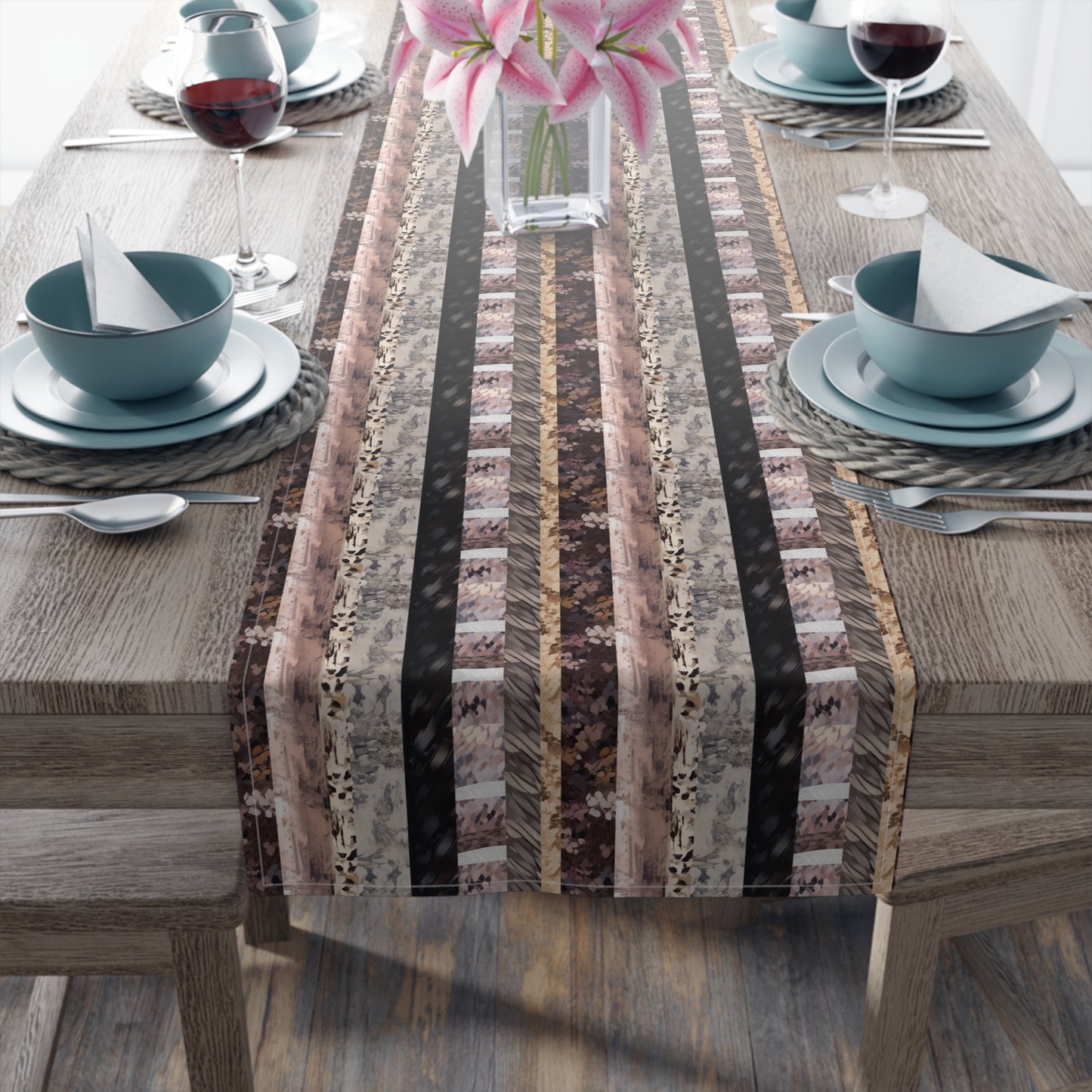 Textured Stripes Table Runner (Cotton, Poly)