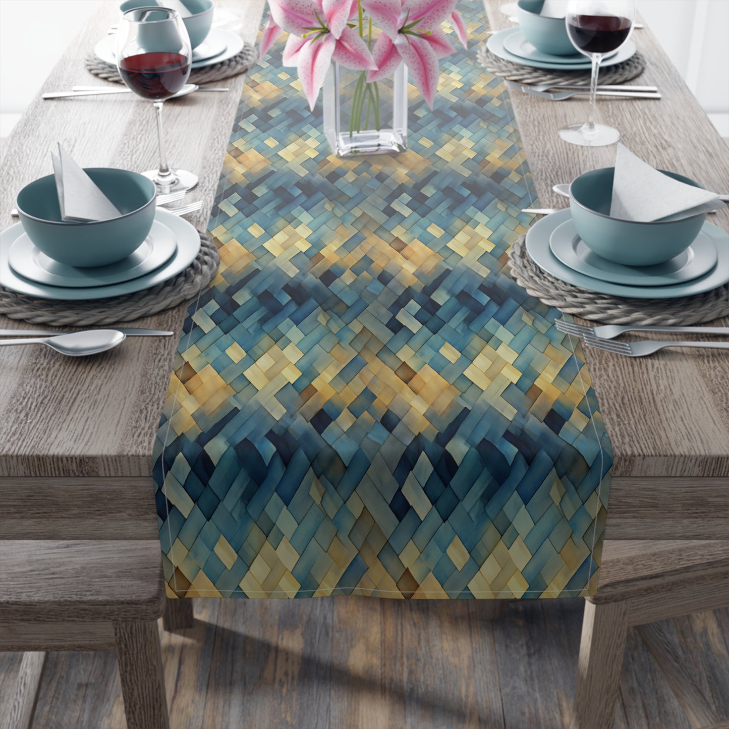 Basket Weave Table Runner (Cotton, Poly)