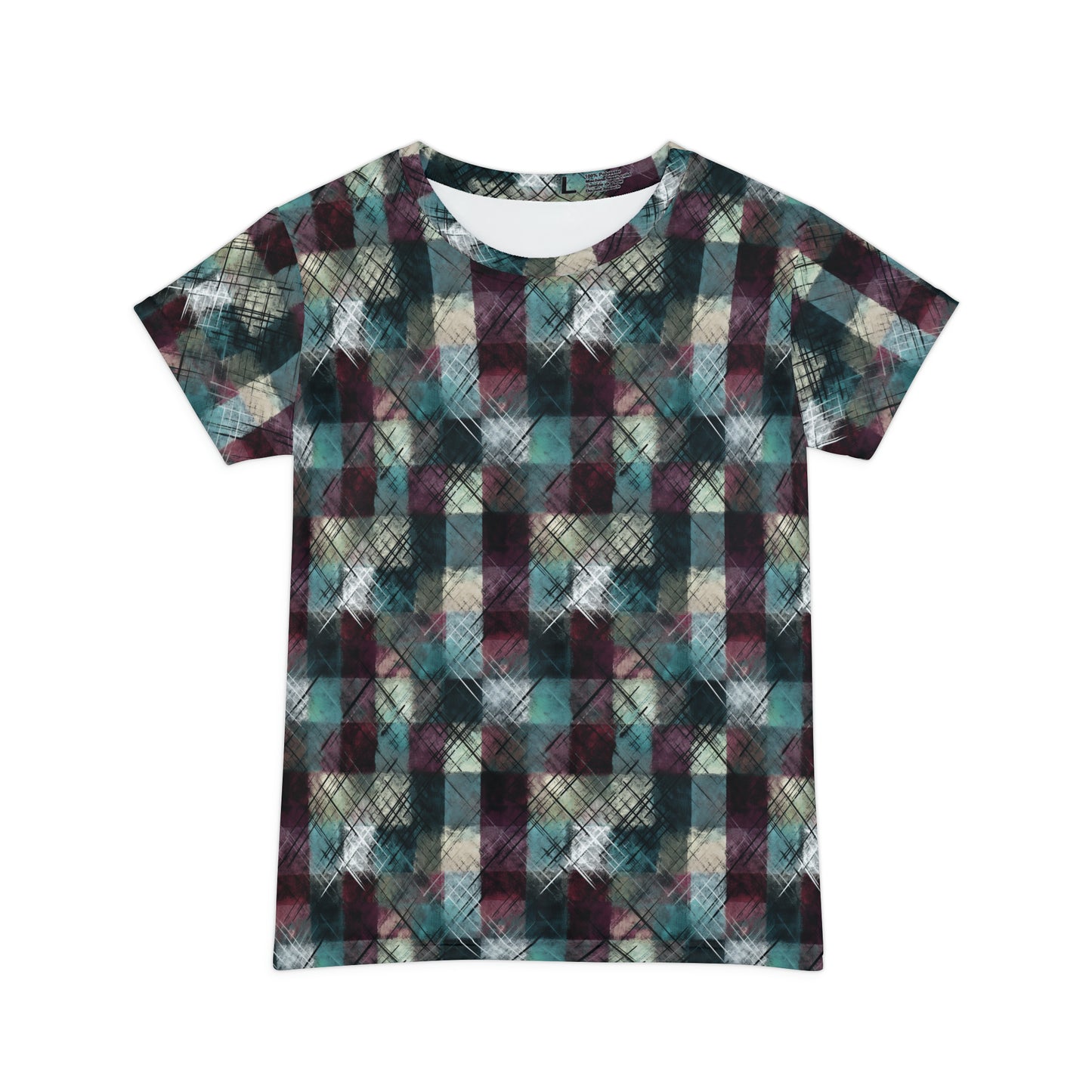 Grunge Plaid Women's Short Sleeve Shirt (AOP)