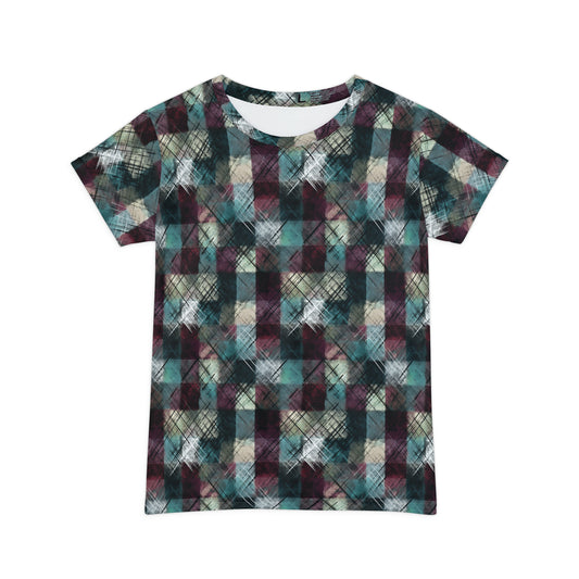 Grunge Plaid Women's Short Sleeve Shirt (AOP)