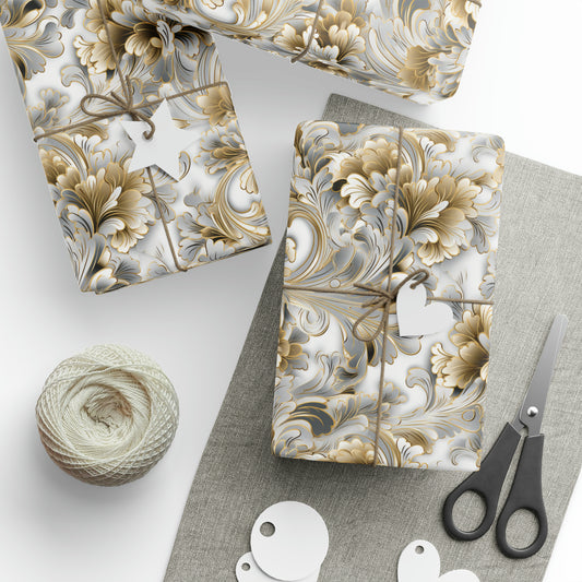 Silver & Gold Filigree Wrapping Papers