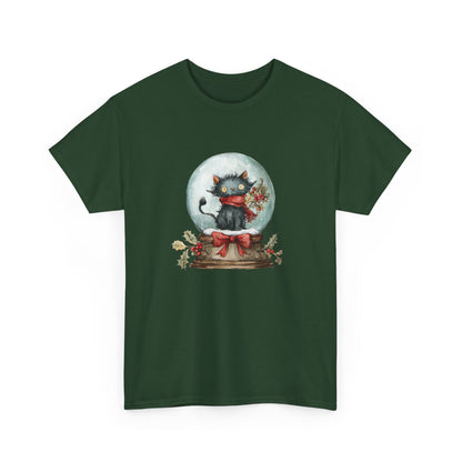 Snowglobe Cat Unisex Heavy Cotton Tee