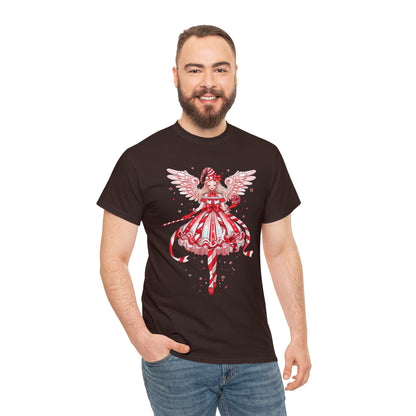 Candy Cane Angel Unisex Heavy Cotton Tee