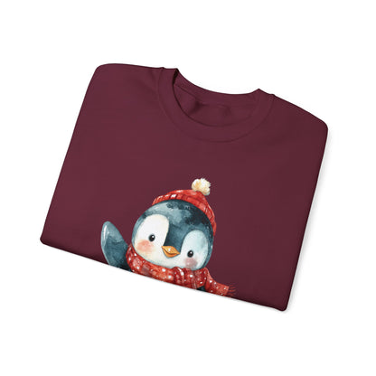 Festive Penguin Unisex Heavy Blend™ Crewneck Sweatshirt