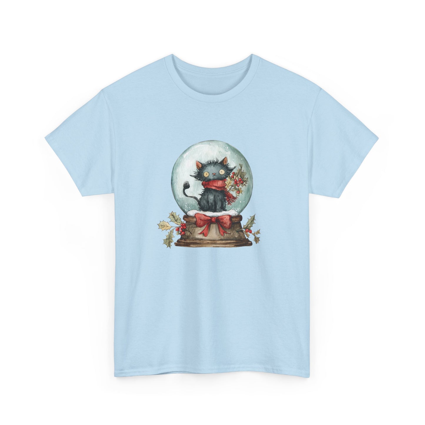 Snowglobe Cat Unisex Heavy Cotton Tee