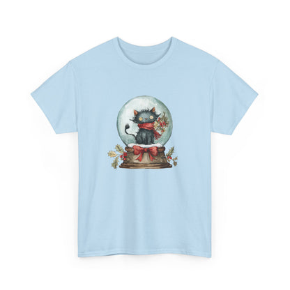 Snowglobe Cat Unisex Heavy Cotton Tee