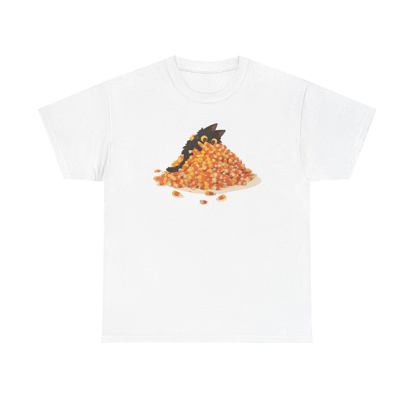 Candy Corn Cat Unisex Heavy Cotton Tee