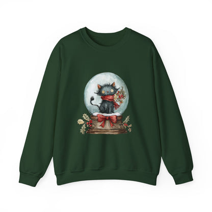 Snowglobe Cat Unisex Heavy Blend™ Crewneck Sweatshirt