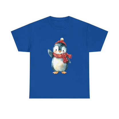 Festive Penguin Unisex Heavy Cotton Tee