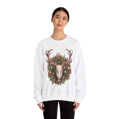 Reindeer Skull Unisex Heavy Blend™ Crewneck Sweatshirt