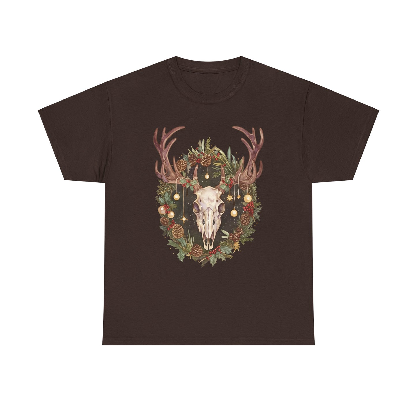 Reindeer Skull Unisex Heavy Cotton Tee