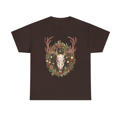 Reindeer Skull Unisex Heavy Cotton Tee
