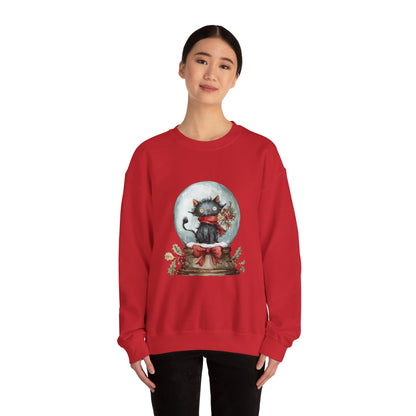 Snowglobe Cat Unisex Heavy Blend™ Crewneck Sweatshirt