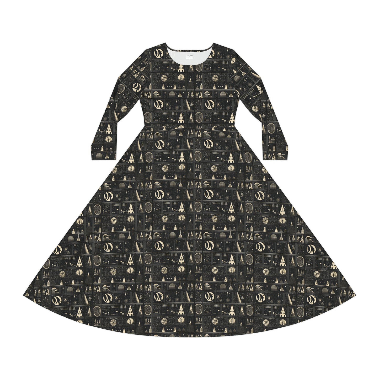 Cursed Sigils Women's Long Sleeve Dance Dress (AOP)