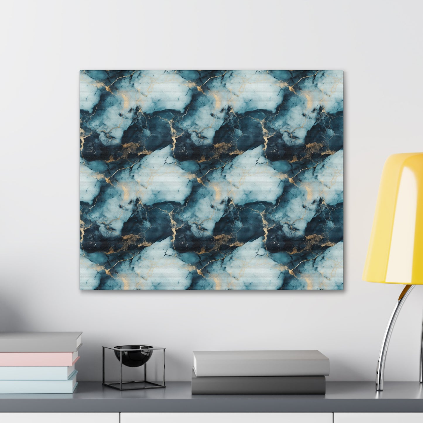Cool Blue Marble Canvas Gallery Wrap