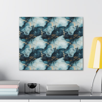 Cool Blue Marble Canvas Gallery Wrap
