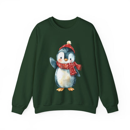 Festive Penguin Unisex Heavy Blend™ Crewneck Sweatshirt
