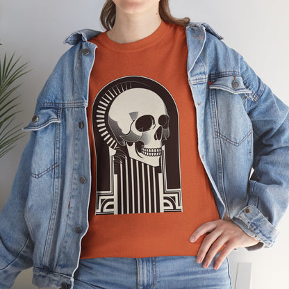 Art Deco Skull Unisex Heavy Cotton Tee