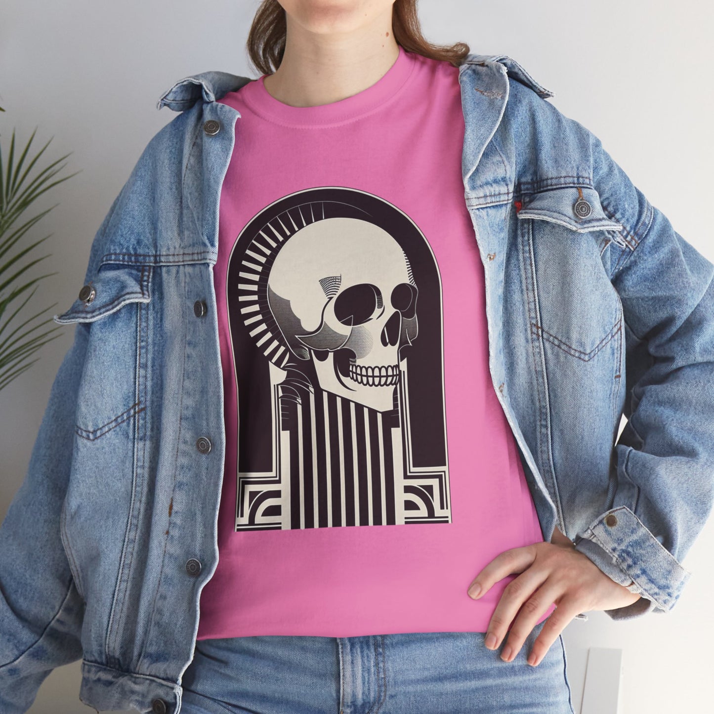 Art Deco Skull Unisex Heavy Cotton Tee