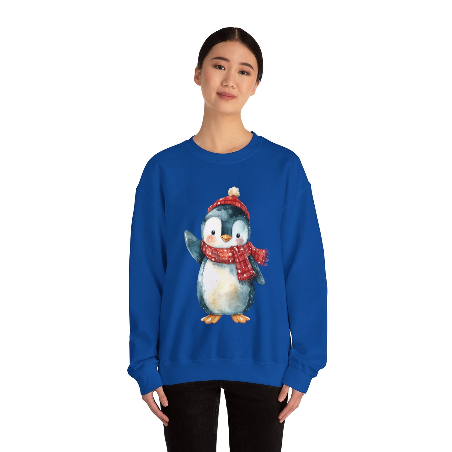 Festive Penguin Unisex Heavy Blend™ Crewneck Sweatshirt