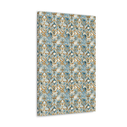 Blue and Gold Flourishes Canvas Gallery Wrap