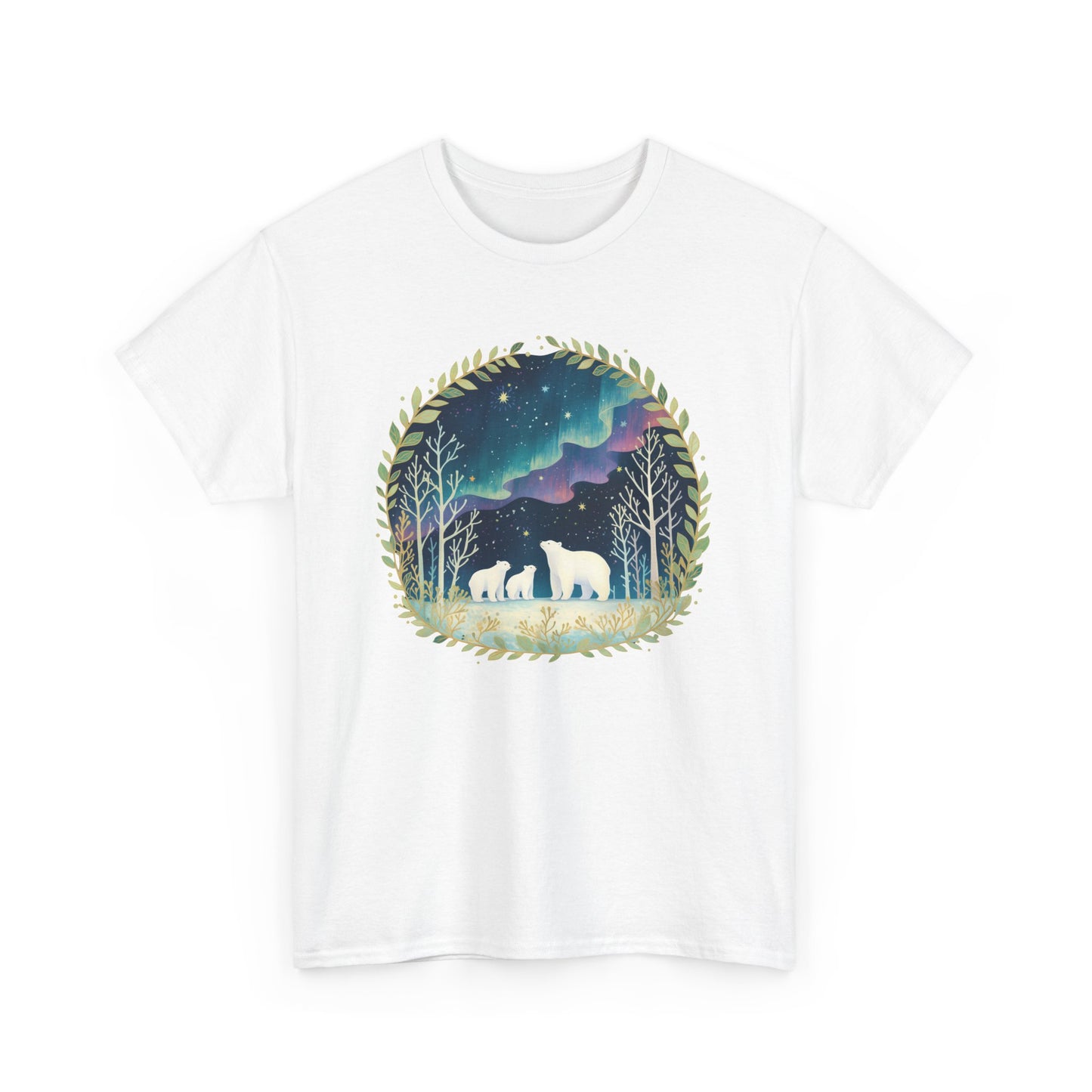 Aurora Polar Bears Unisex Heavy Cotton Tee