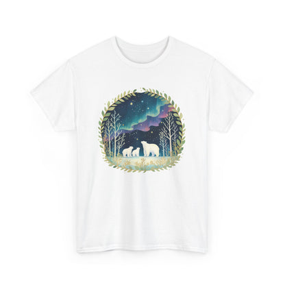 Aurora Polar Bears Unisex Heavy Cotton Tee
