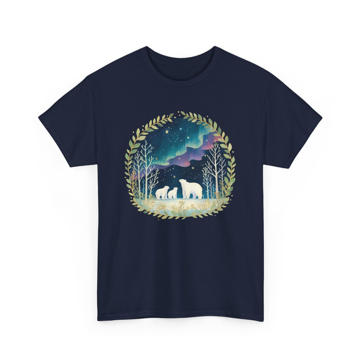 Aurora Polar Bears Unisex Heavy Cotton Tee