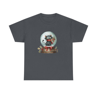 Snowglobe Cat Unisex Heavy Cotton Tee