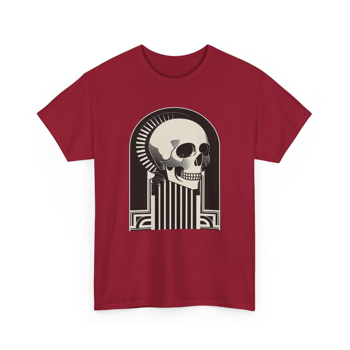 Art Deco Skull Unisex Heavy Cotton Tee