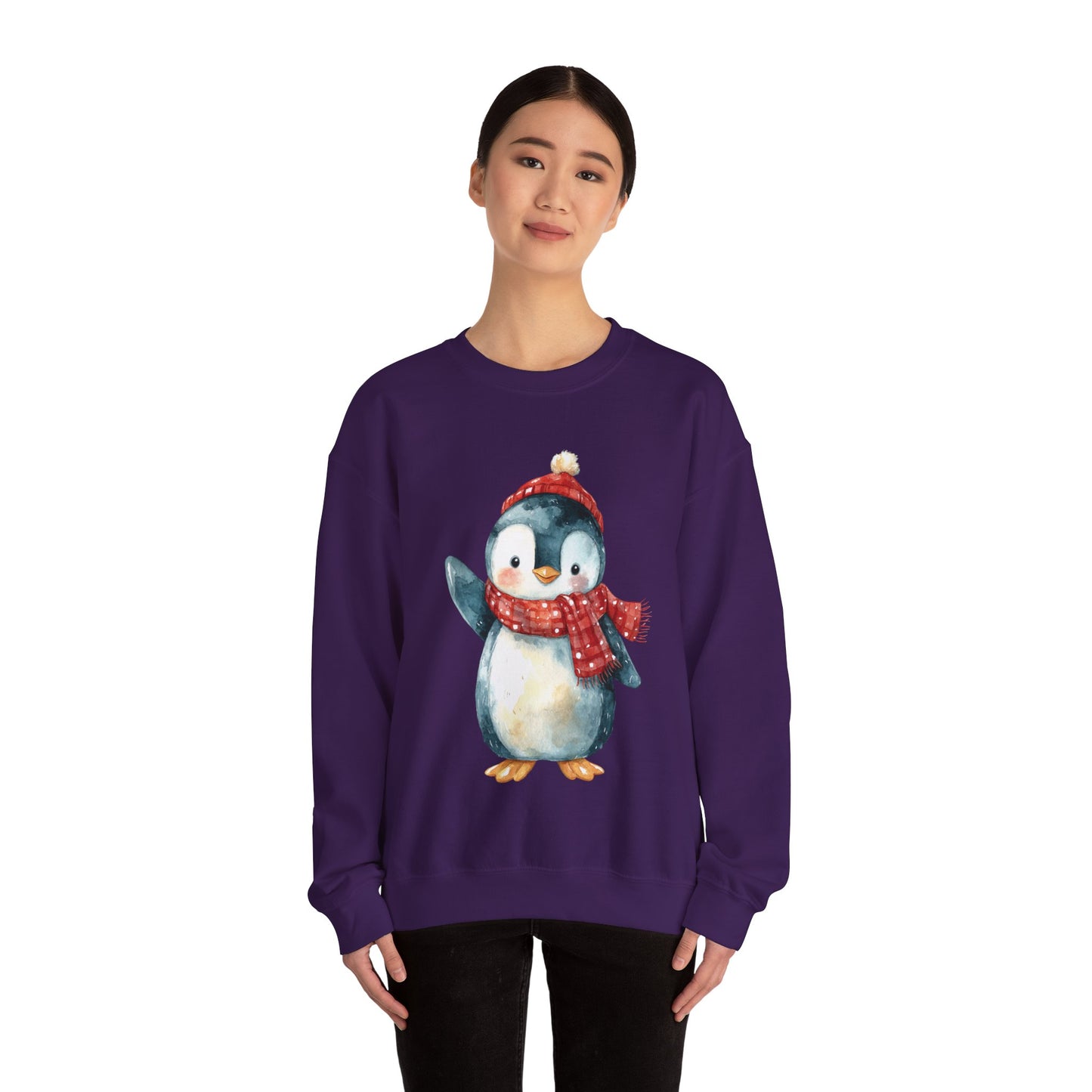 Festive Penguin Unisex Heavy Blend™ Crewneck Sweatshirt