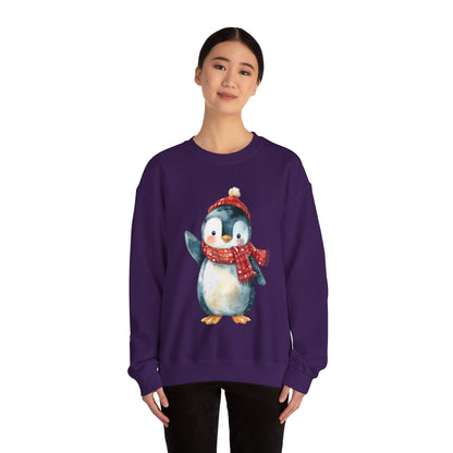 Festive Penguin Unisex Heavy Blend™ Crewneck Sweatshirt