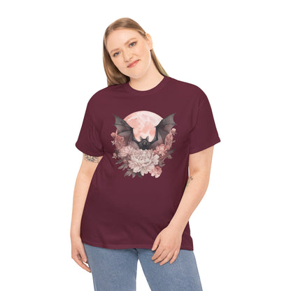 Strawberry Moon Bat Unisex Heavy Cotton Tee