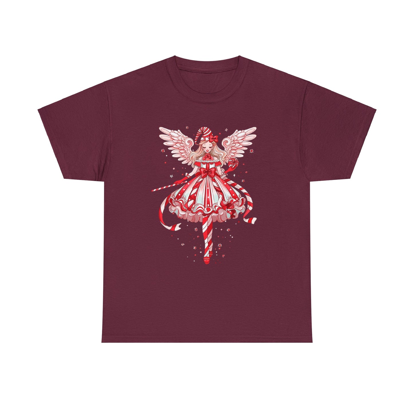 Candy Cane Angel Unisex Heavy Cotton Tee