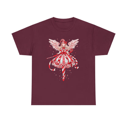 Candy Cane Angel Unisex Heavy Cotton Tee