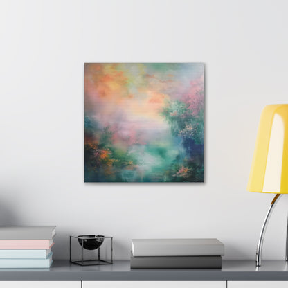 Misty Lake Canvas Gallery Wraps