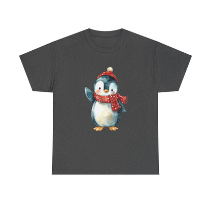 Festive Penguin Unisex Heavy Cotton Tee