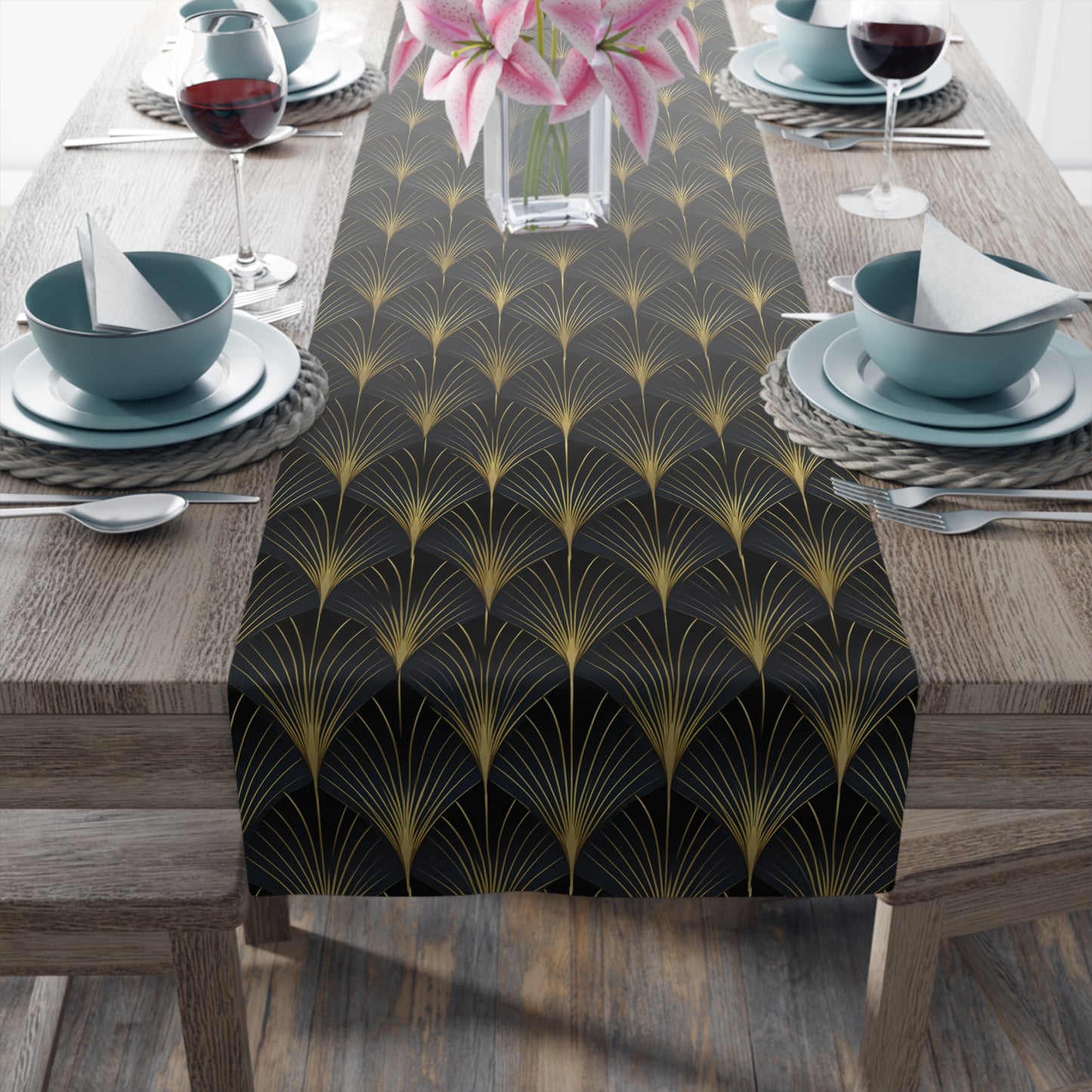 Art Deco Fans Table Runner (Cotton, Poly)