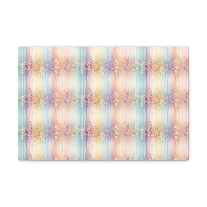 Floral Stripes Canvas Gallery Wrap