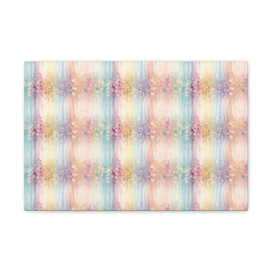 Floral Stripes Canvas Gallery Wrap