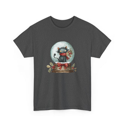 Snowglobe Cat Unisex Heavy Cotton Tee