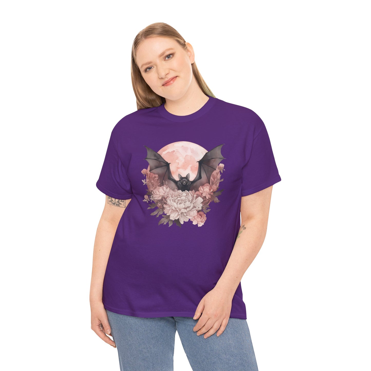 Strawberry Moon Bat Unisex Heavy Cotton Tee
