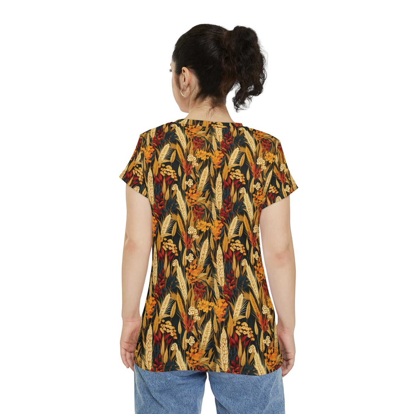 Wheat Women's Short Sleeve Shirt (AOP)