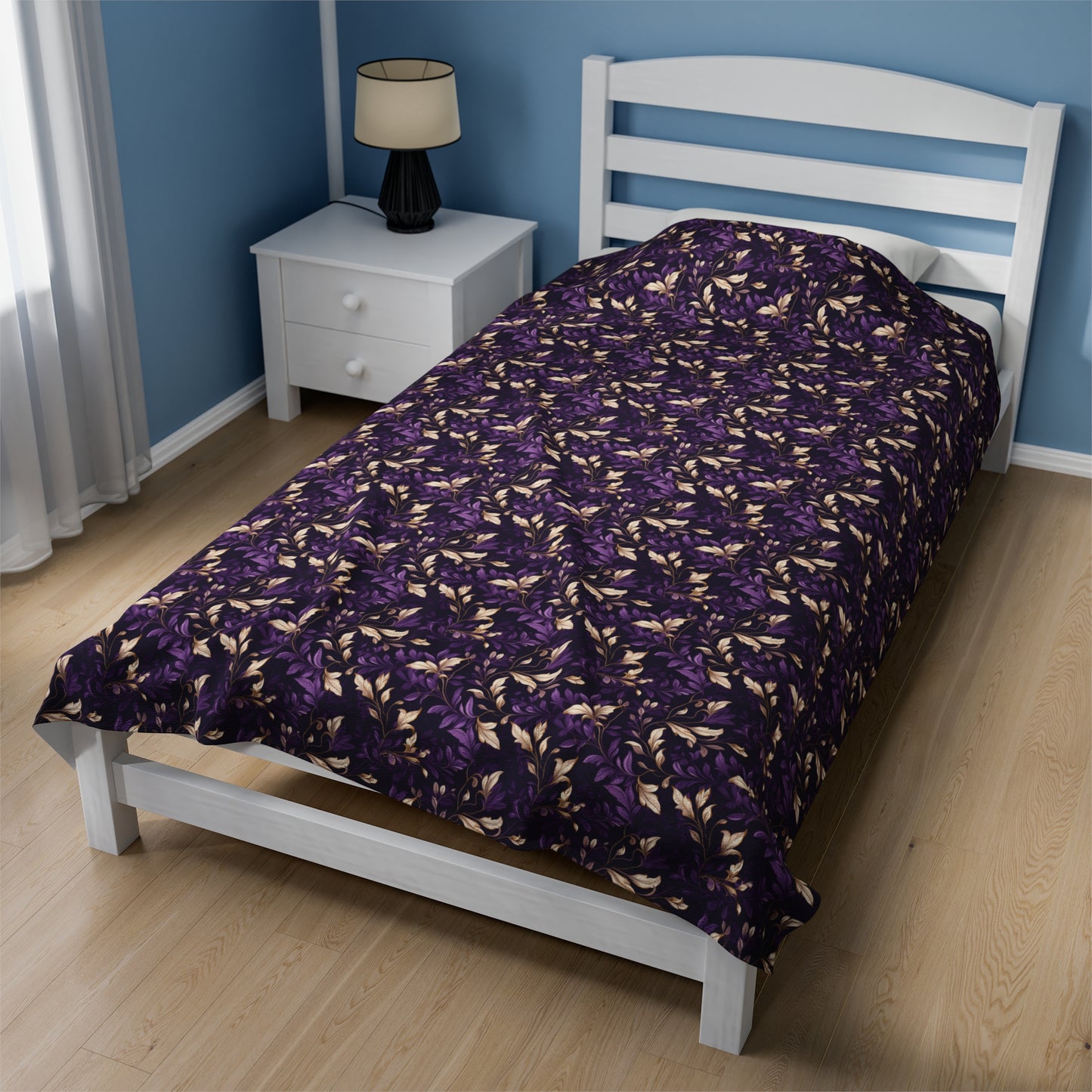 Purple Leaves Velveteen Plush Blanket