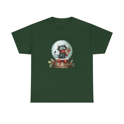 Snowglobe Cat Unisex Heavy Cotton Tee