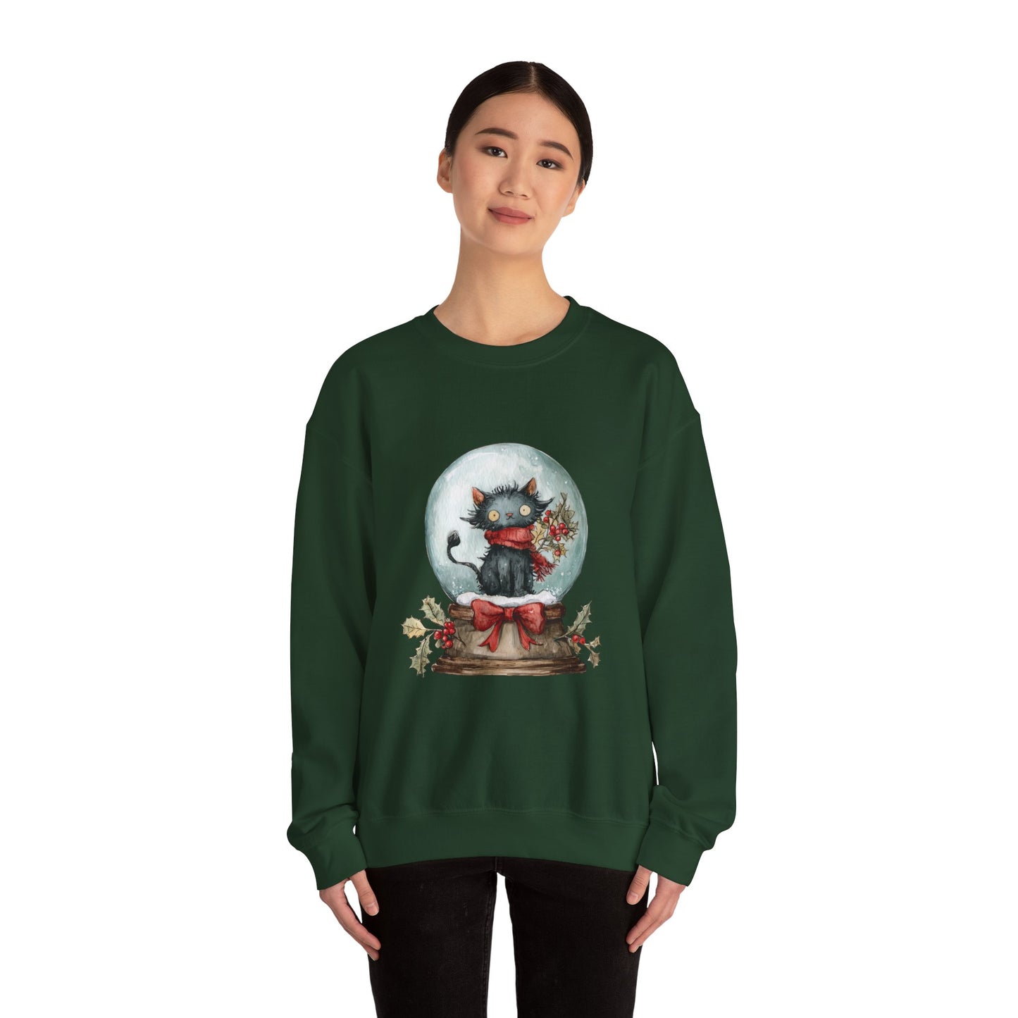 Snowglobe Cat Unisex Heavy Blend™ Crewneck Sweatshirt